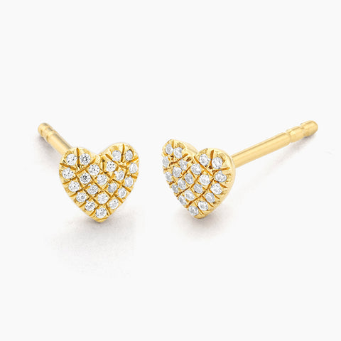 Waterproof Dome Heart Stud Earrings