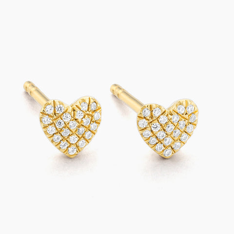 Waterproof Dome Heart Stud Earrings