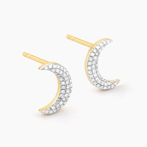 Waterproof Mini Moons Stud Earrings