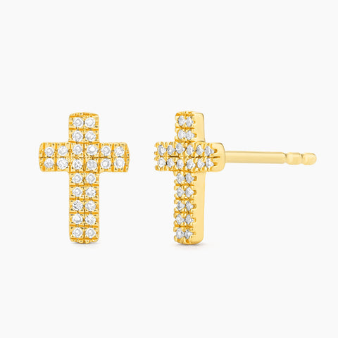 Waterproof Small Cross Stud Earrings