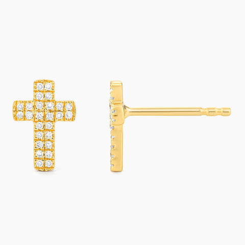 Waterproof Small Cross Stud Earrings
