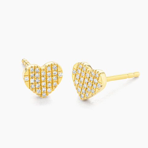 Waterproof All Heart Flat Stud Earrings