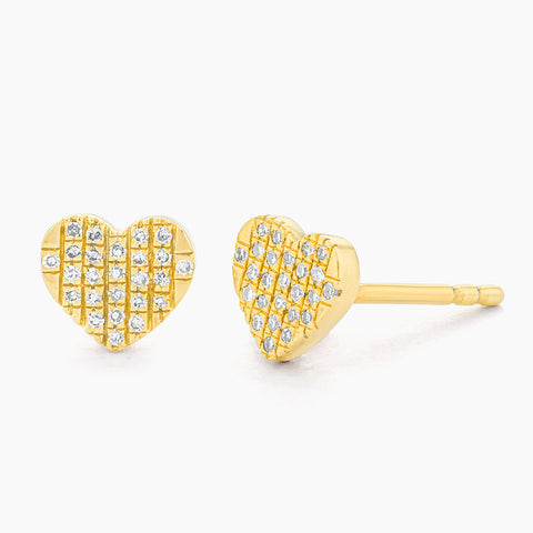 Waterproof All Heart Flat Stud Earrings
