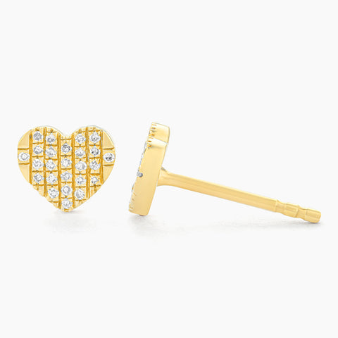 Waterproof All Heart Flat Stud Earrings
