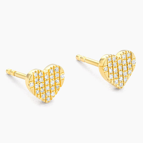 Waterproof All Heart Flat Stud Earrings