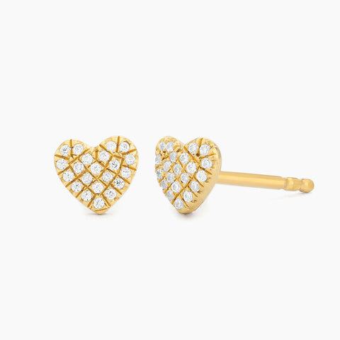 Waterproof Dome Heart Stud Earrings