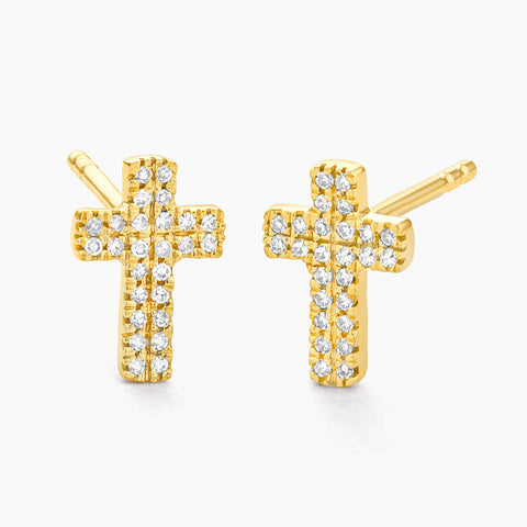 Waterproof Small Cross Stud Earrings